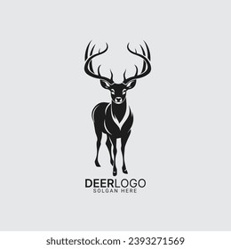 Explore the wild side of branding with our Deer Hunting Vector Logo Design silhouette