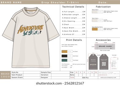 Explore the Wilds Adventure T-Shirt with Mountain Design