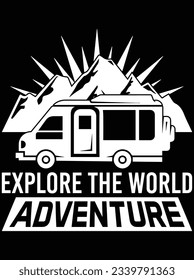 Explore the world adventure vector art design, eps file. design file for t-shirt. SVG, EPS cuttable design file