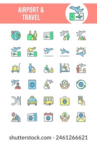 Explore el mundo de los viajes aéreos con nuestro conjunto de 'Airport Icons'.  Perfecto para App de viajes, Sitios web y presentaciones, estos íconos aportan claridad y estilo a sus proyectos. 
