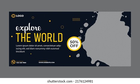 Explore The World banner vector design