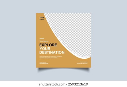 Explore the World Travel Agency Social Media Post Template