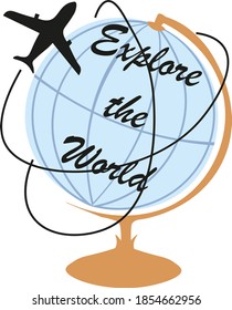 Explora el mundo, viajando por el mundo en avión.
