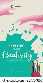 Explore your creativity portrait template design.  