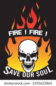 Brandflamme als einzigartiges T-Shirt-Design-Bild