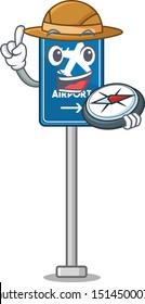 Explorer airport sign in the character shape
