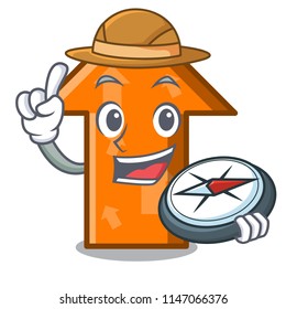 Explorer arrow mascot cartoon style