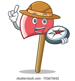 Explorer axe character cartoon style vector illustration