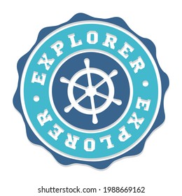 Explorer Badge Icon Seal. Illustration Vector Stamp Design. Vintage Retro Style Insignia.