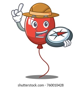 Explorer balloon character cartoon style