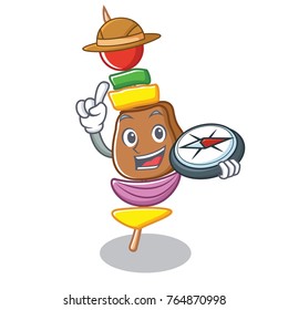 Explorer barbecue character cartoon style