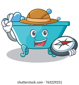 Explorer bathtub character cartoon style Explorer bathtub character cartoon style