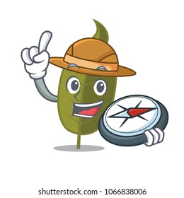 Explorer bay leaf mascot cartoon