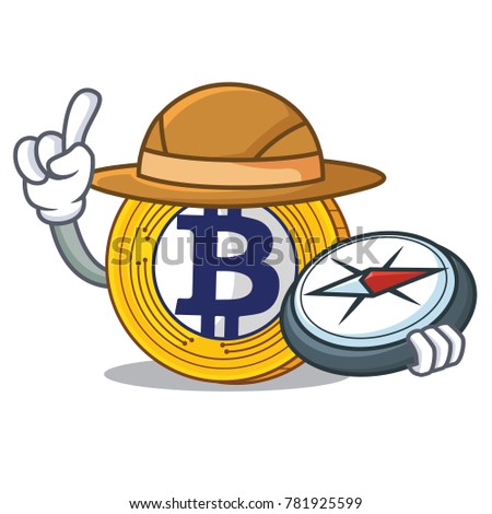 Explorer Bitcoin Gold character cartoon