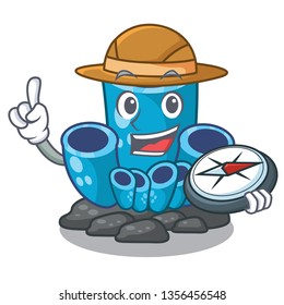 Explorer blue sponge coral isolated the mascot