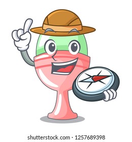Explorer boiled organic chicken egg in cartoon