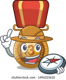 Explorer bronze medal with the cartoon shape