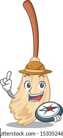 Explorer broom isolated in on the mascot
