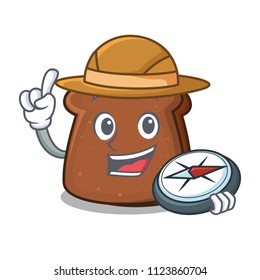 Explorer brown bread mascot cartoon