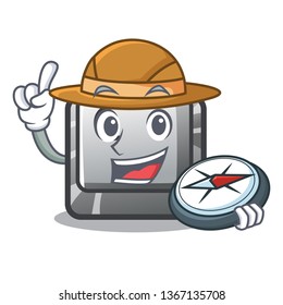 Explorer button C isolated in the cartoon