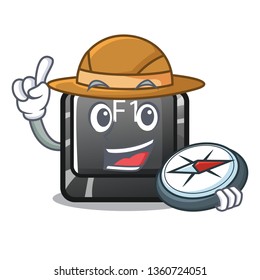 Explorer button f1 cartoon on the keyboard