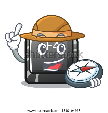 Explorer button f4 in the shape cartoon