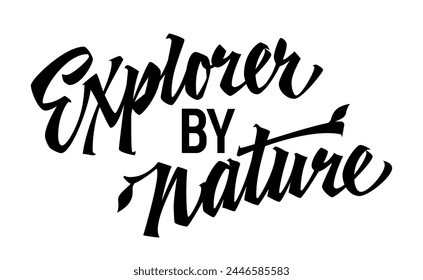 Explorador por Naturaleza, diseño expresivo de letras. Plantilla tipográfica aislada con caligrafía cautivadora. Perfecto para proyectos de naturaleza, encarnando el espíritu de la exploración. Para cualquier propósito