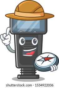 Explorer camera flash in a cartoon bag