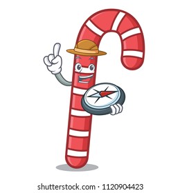 Explorer candy canes mascot cartoon