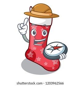 Explorer cartoon christmas sock homemade fur red