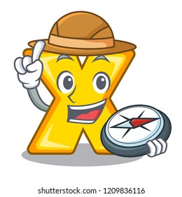 Explorer cartoon multiply sign for calculate math
