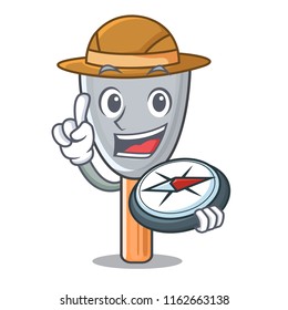 Explorer cartoon putty knife in plaster