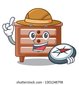 Explorer character bedside table in the room
