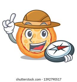 Explorer cheese pizza in the cartoon shape