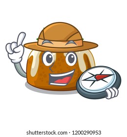 Explorer christmas pudding on dinning table cartoon
