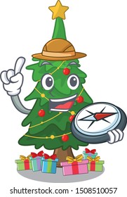 Explorer christmas tree next to cartoon table