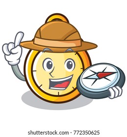 Explorer chronometer character cartoon style