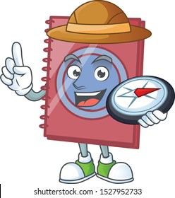 Explorer closed book in the cartoon character