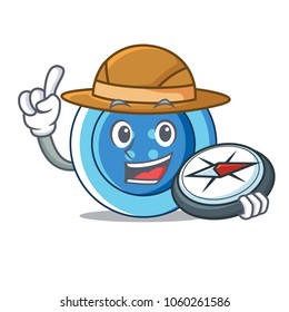 Explorer clothing button character cartoon