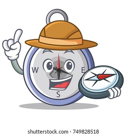 Explorer compass character cartoon style