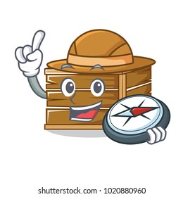 Explorer crate mascot cartoon style