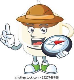 Explorer cup coffee the character with mascot