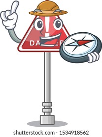 Explorer danger character in the mascot shape