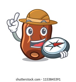 Explorer dates fruit mascot cartoon