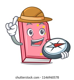 Explorer diary mascot cartoon style