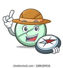 Explorer drug tablet mascot cartoon