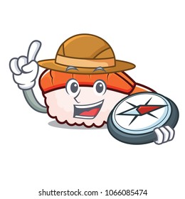 Explorer ebi sushi mascot cartoon