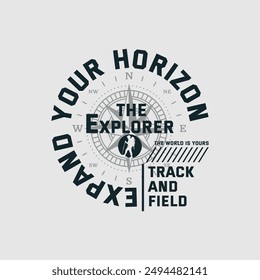 Explorer, expand horizon, abstract typography modern design slogan. Vector illustration graphics for print t shirt, apparel, background, poster, banner, postcard and or social media 