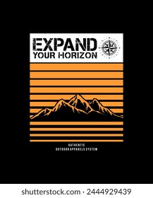 The explorer, expand your horizon, abstract typography modern design slogan. Vector illustration graphics for print t shirt, apparel, background, poster, banner, postcard and or social media 