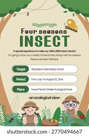 Explorer Exploring Insects in the Jungle Cute Children's Characters